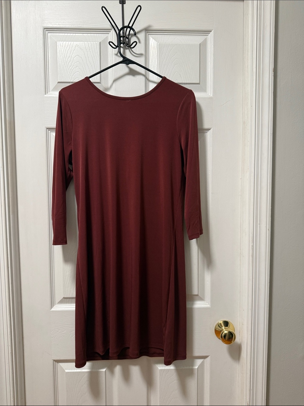 Michael Kors Long Sleeve Swing Dress in Burgundy
